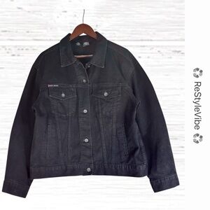 DKNY Men’s Size L Denim Jean Jacket Coat Trucker Style 100% Cotton